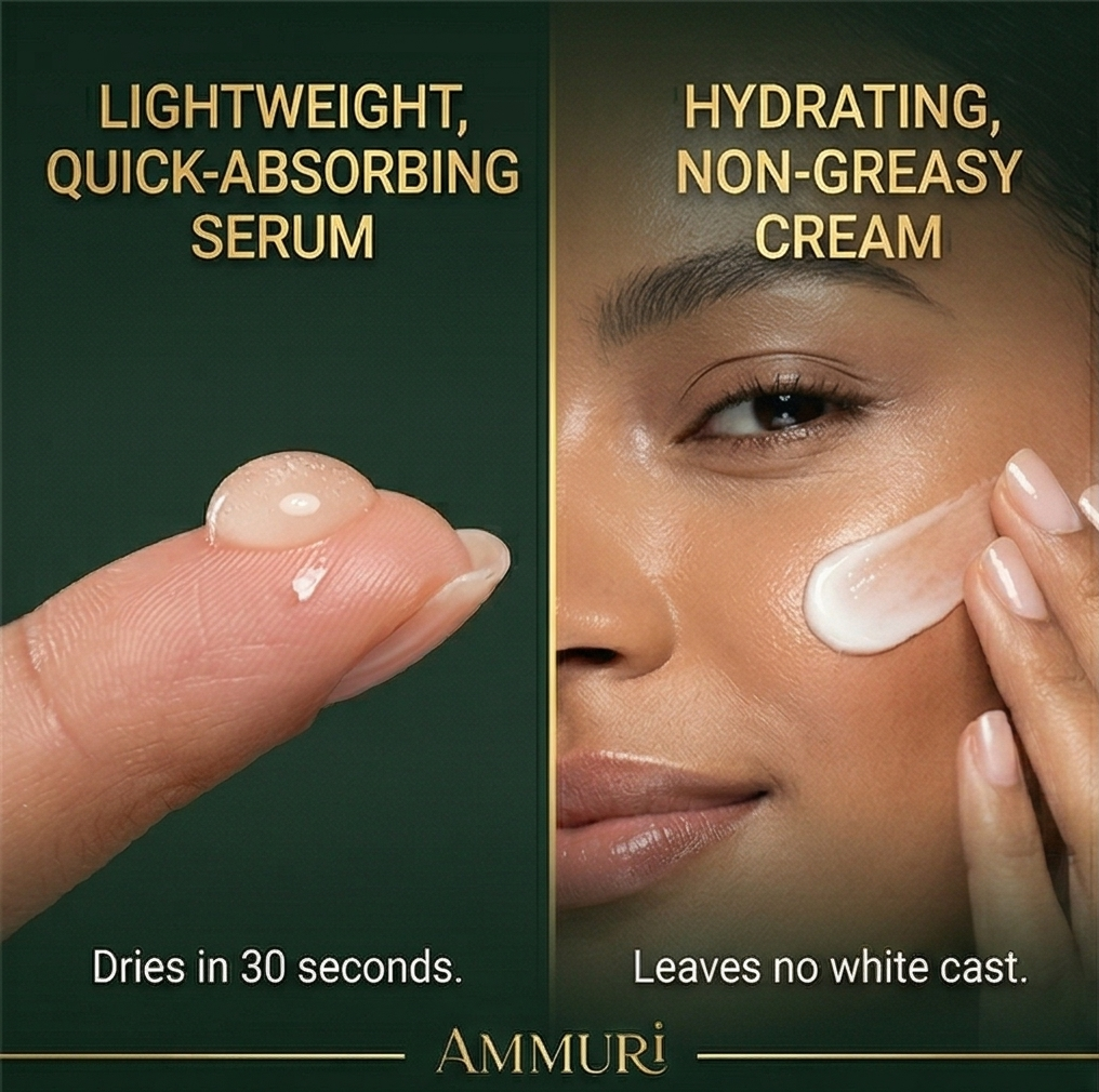 Vitamin C & Retinol Serum with SPF 50 Cream for Brightening Skincare Routine | Ammuri